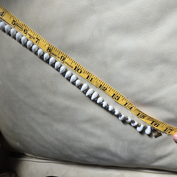 Miriam Haskell Necklace Milk Glass Bead White & Blue Glass Beaded Signed Vintage - Picture 15 of 16